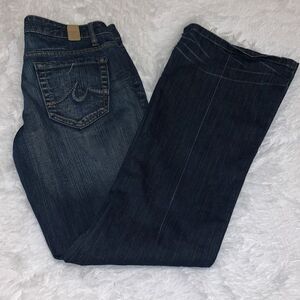 Vintage Y2K Maurice’s Low Rise Dark‎ Wash Molli Flare Jeans 3/4